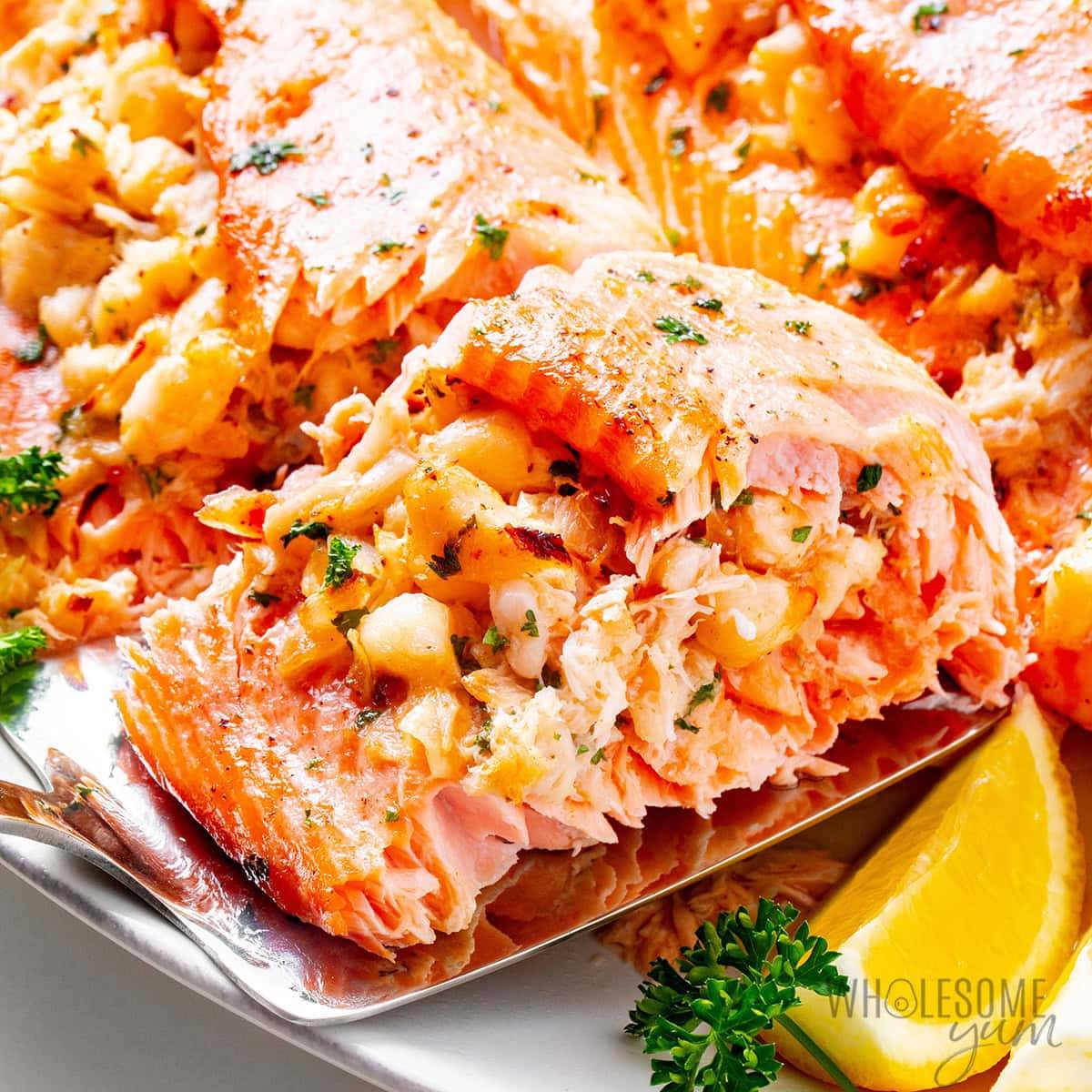 crab stuffed salmon 