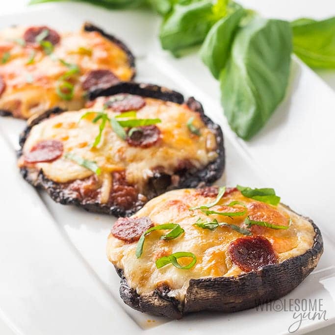 Portobello pizza stuffed mushrooms