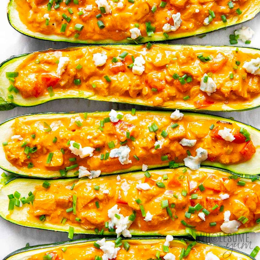 Buffalo Chicken Zucchini Bites