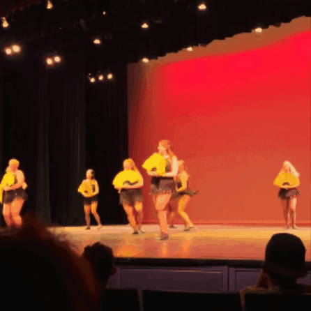 GIF of Kat Vancil & the ladies of Thursday night’s intermediate Jazz at Tude’s School of Dance performing Steam Heat