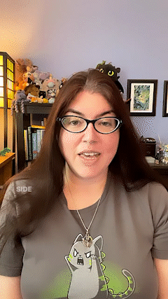 GIF a few seconds clipped from Kat Vancil’s edutaining Reel Side Characters