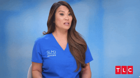 I Give Up GIF by TLC Europe Sandra Lee on Dr Pimple Popper tosses a pile of paper up in the air and holds her hands up, as if she has simply had enough.