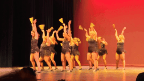 GIF of Kat Vancil & the ladies of Thursday night’s intermediate Jazz at Tude’s School of Dance performing Steam Heat