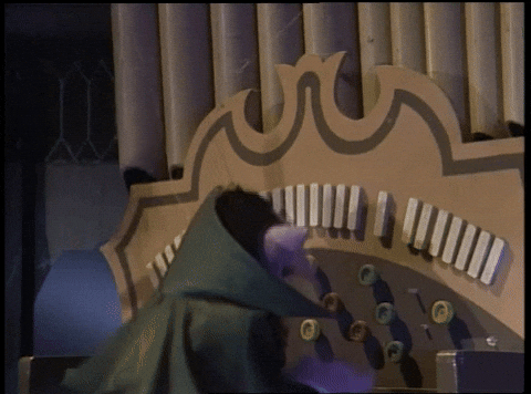 The Count playing the pipe organ GIF by Sesame Street