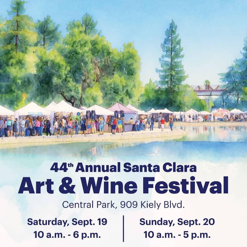 event poster for the 44th Annual Santa Clara Art and Wine Festival