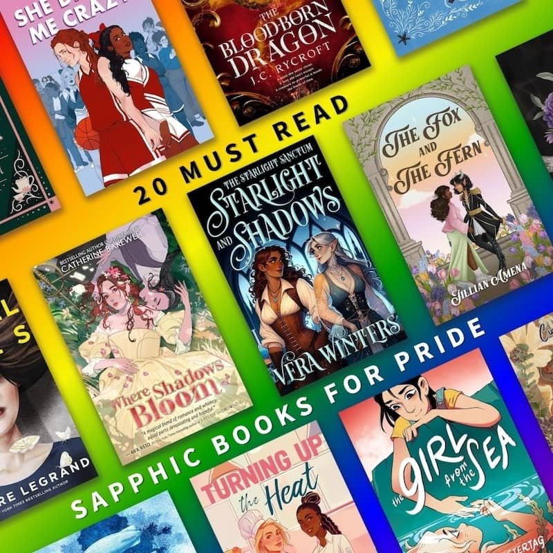 A selection of book covers featuring Sapphic books with female main characters