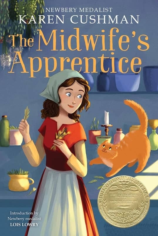 book cover for The Midwife’s Apprentice by Karen Cushman