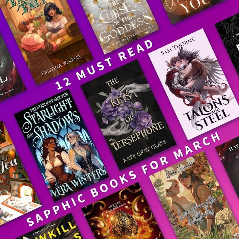 A selection of book covers featuring Sapphic books with female main characters