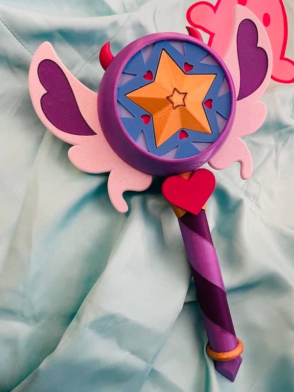 Hand painted 3D printed Princess Star Butterfly wand  from Star vs the Forces of Evil