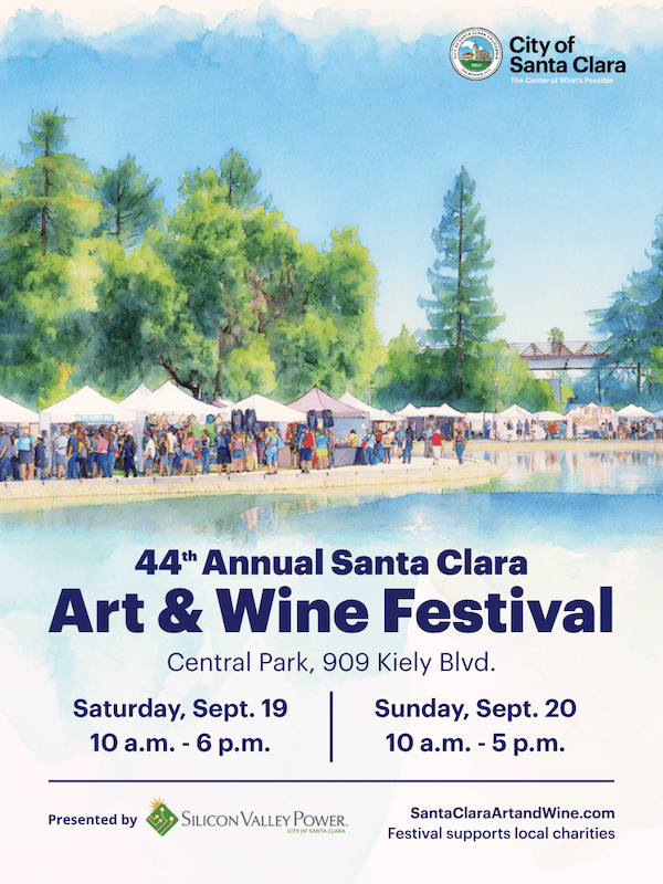 event poster for the 44th Annual Santa Clara Art and Wine Festival