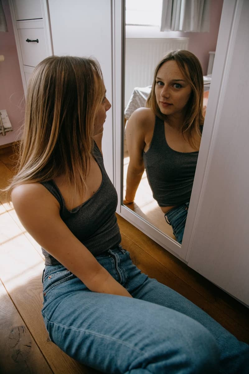 A person looking at themselves