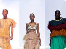 A thumbnail image of 3 afroamerican woman showing their beautiful and colorful dresses for the Fashion paradee
