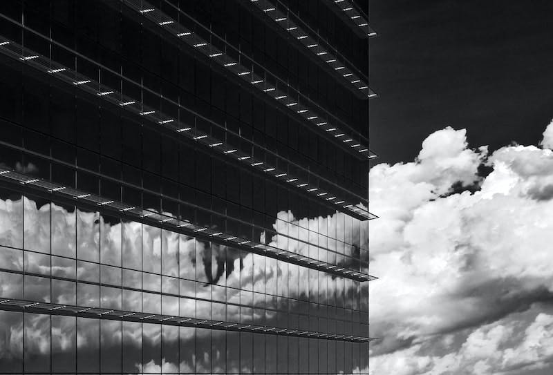 greyscale photography of clouds