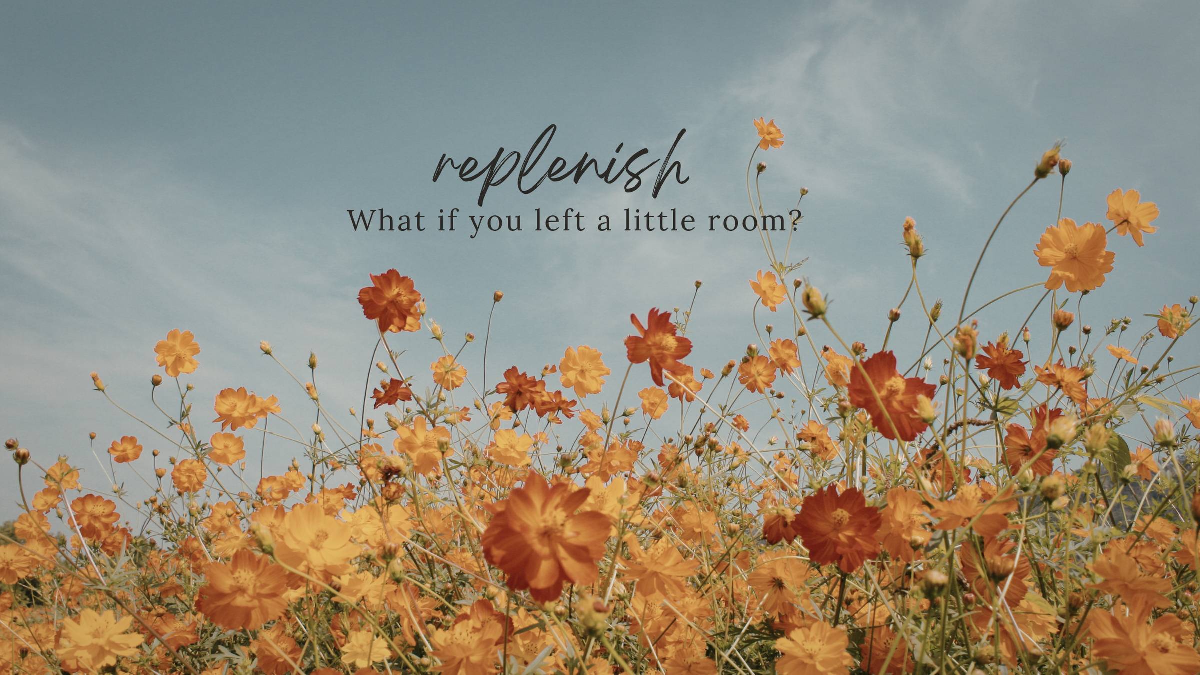 replenish - What if you left a little room? 