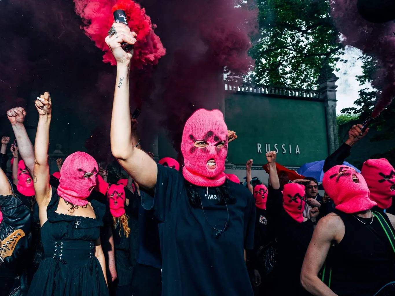 Pussy Riot protest at the Venice Biennale, shot by Nikita Teryoshin. (Courtesy Pussy Riot)