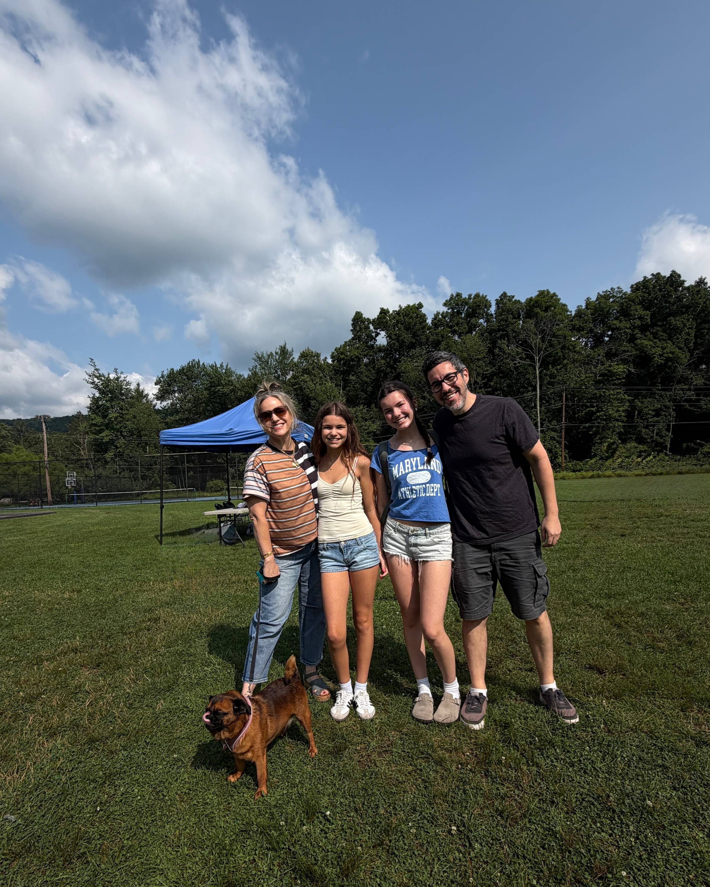Me being human with my humans and dog