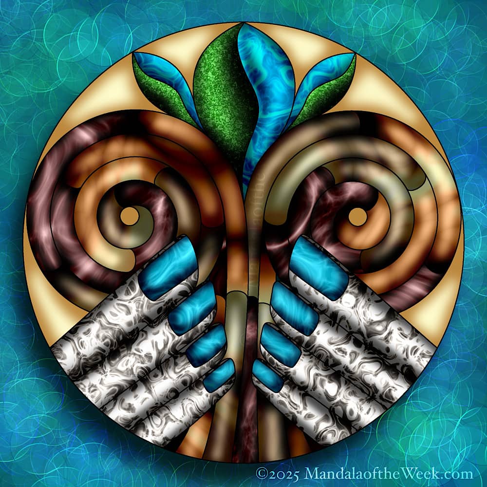 Digital Art Mandala with a message of gratitude
