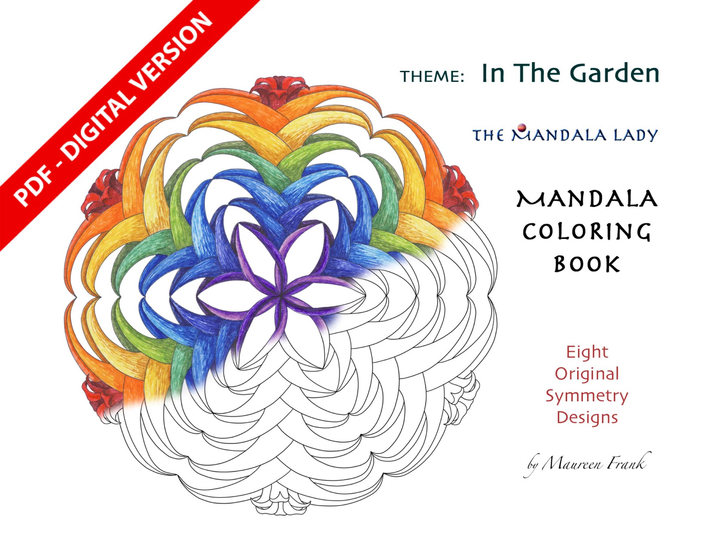 In The Garden Mandala Coloring eBook