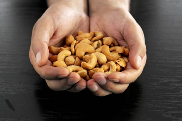 Small bowl of almonds