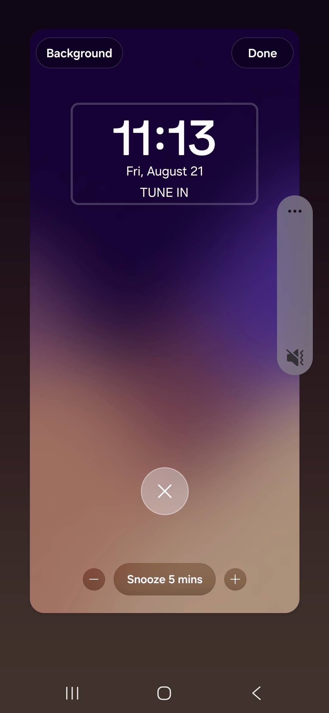 An image of my "tuning in" alarm for 11:13 last Friday