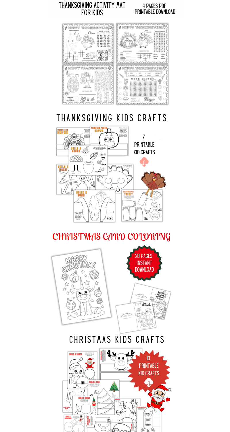 Kids holiday printable bundle