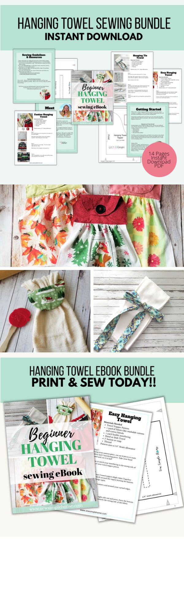 Hanging Kitchen Towel Pattern and Tutorial PDF (Instant Download) 