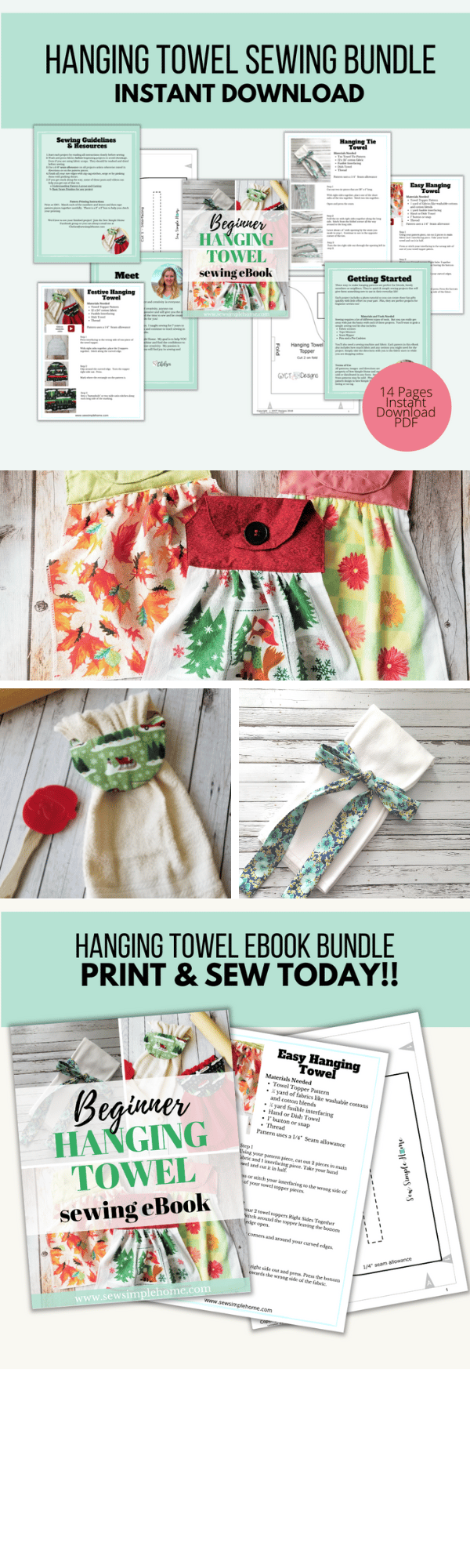 Hanging Kitchen Towel Pattern and Tutorial PDF Download (Instant Download)  