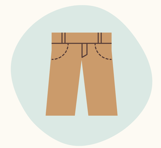 Illustration of brown pants.
