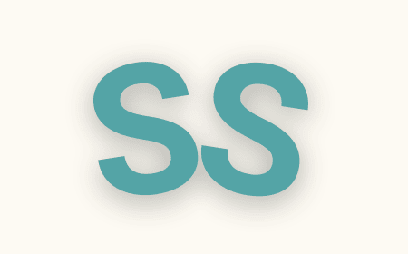 The letters "SS" in teal with a shadow effect on a light background