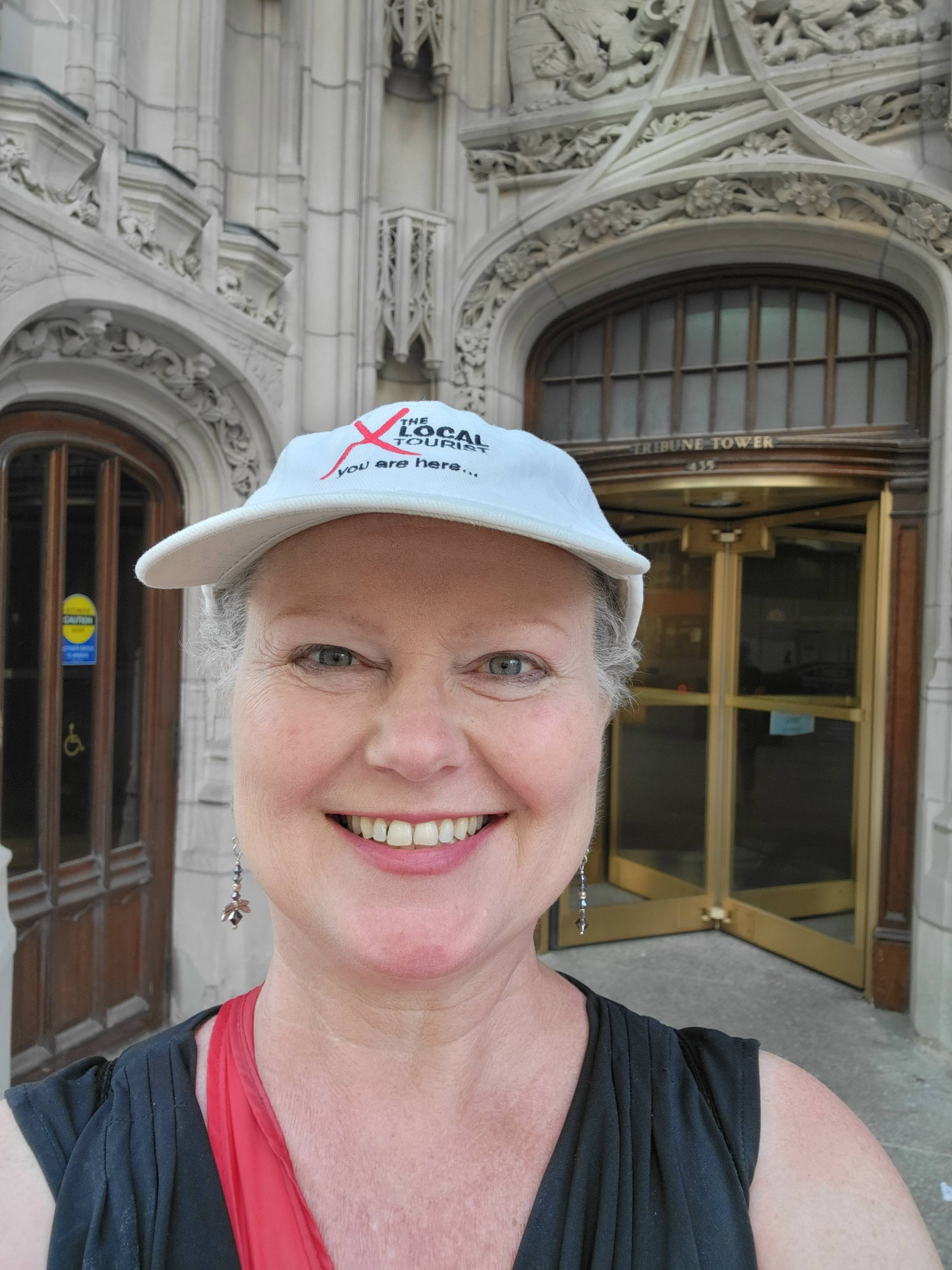 Theresa L. Goodrich in front of Tribune Tower