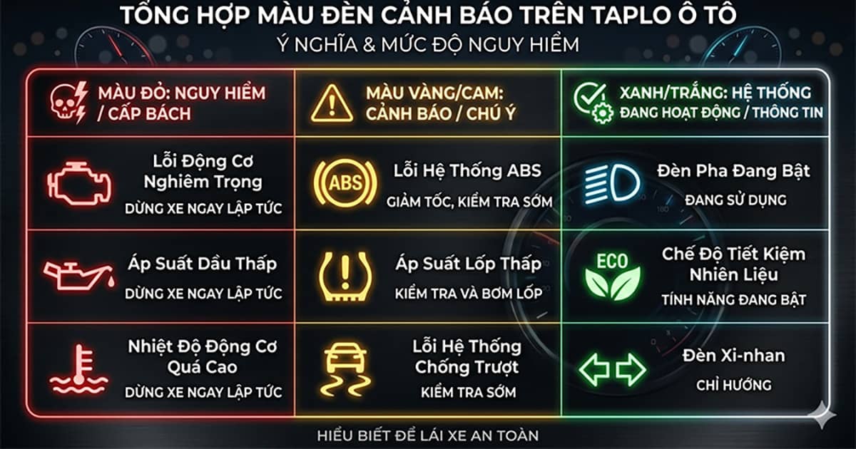 Các bi?u t??ng báo l?i trên xe ô tô và cách x? lý