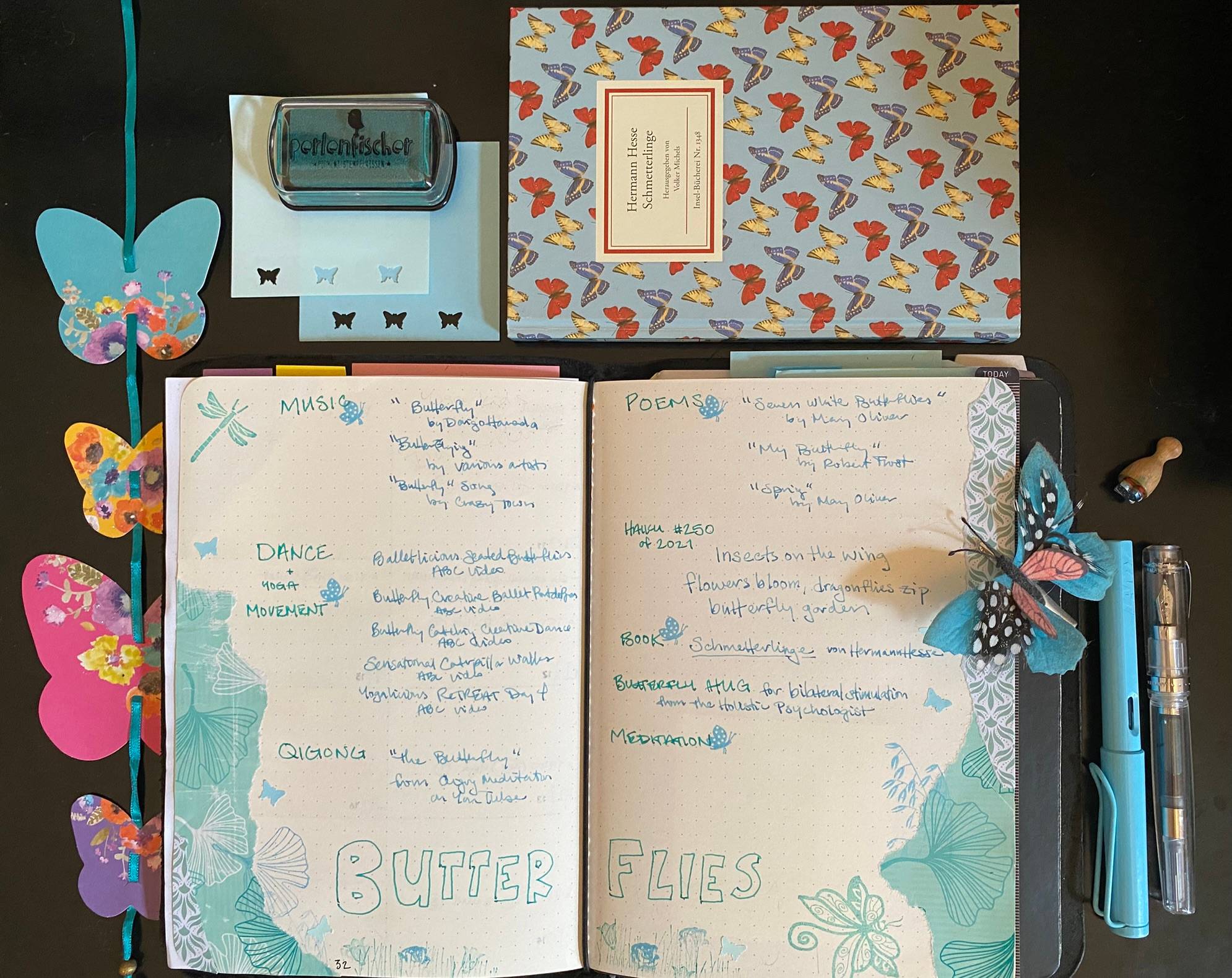 Butterfly Bullet Journal Spread & Ephemera