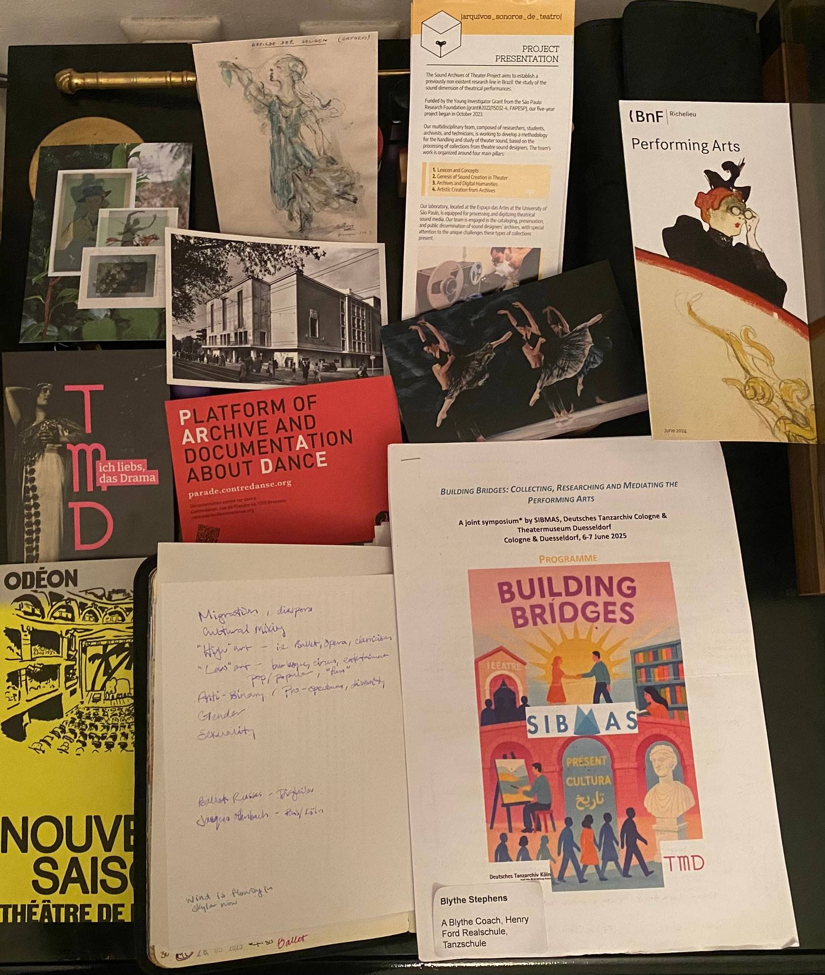Performing Arts Archiving Symposium ephemera from SIBMAS 
