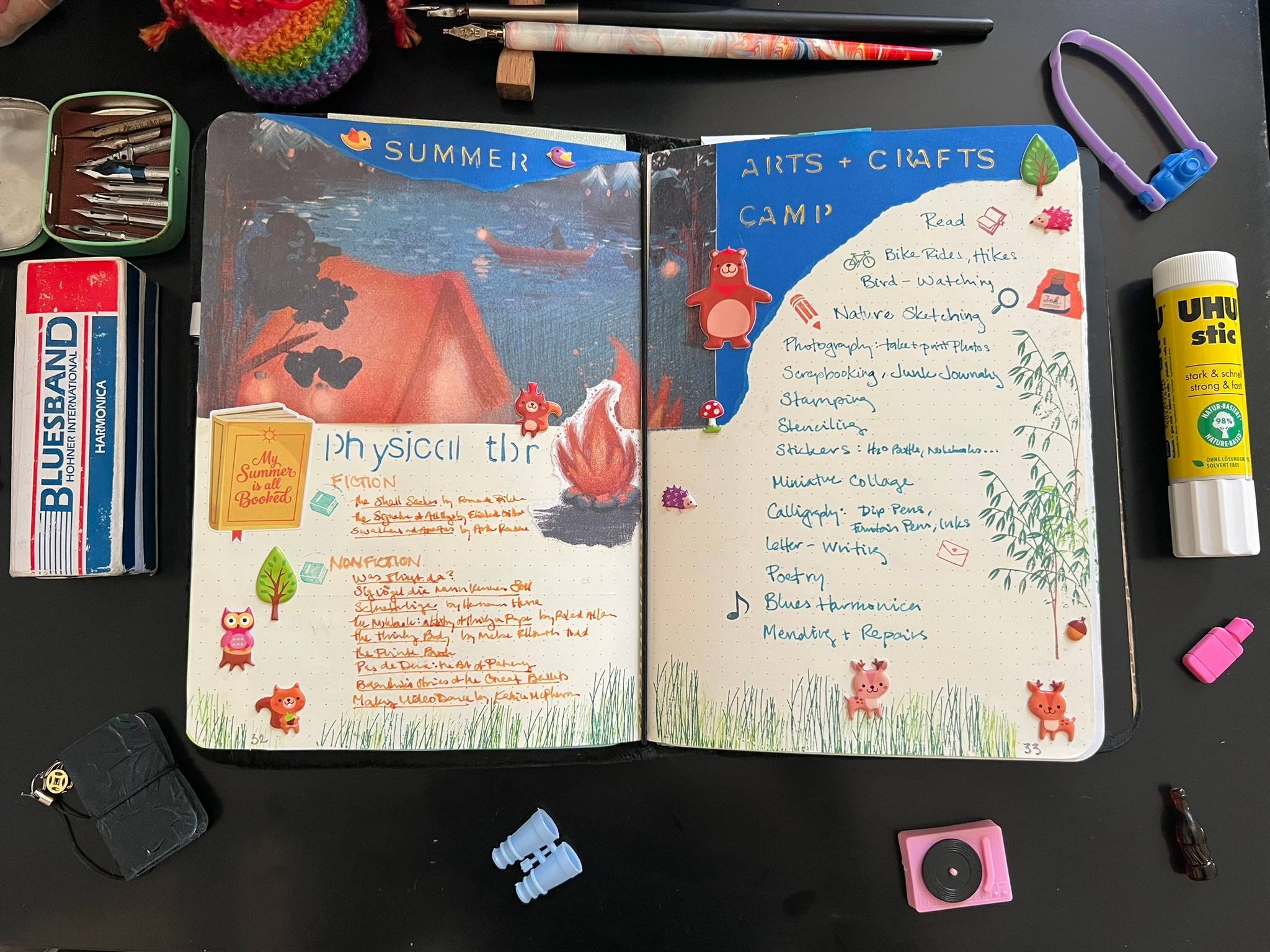 Summer Arts and Crafts Camp journal spread