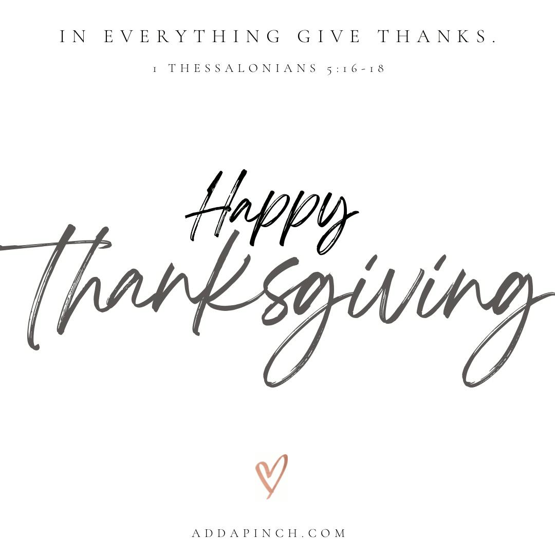 Happy thanksgiving message from addapinch.com