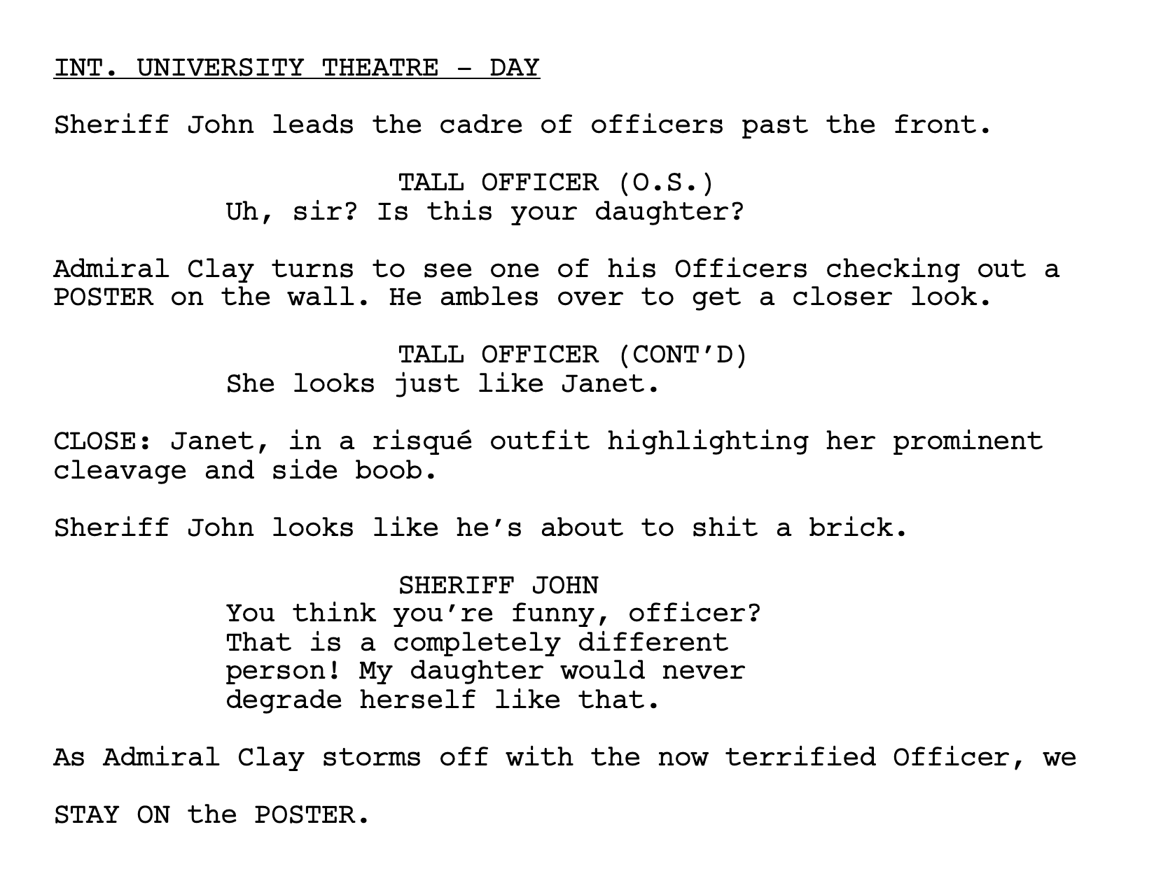 Scene work: One moment generates the next.
