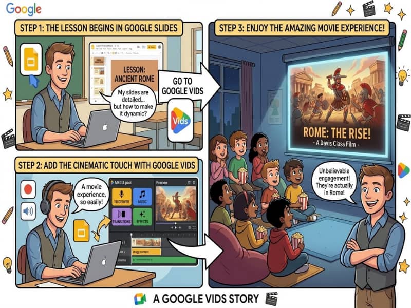 Creating a Google Vids movie from Google Slides