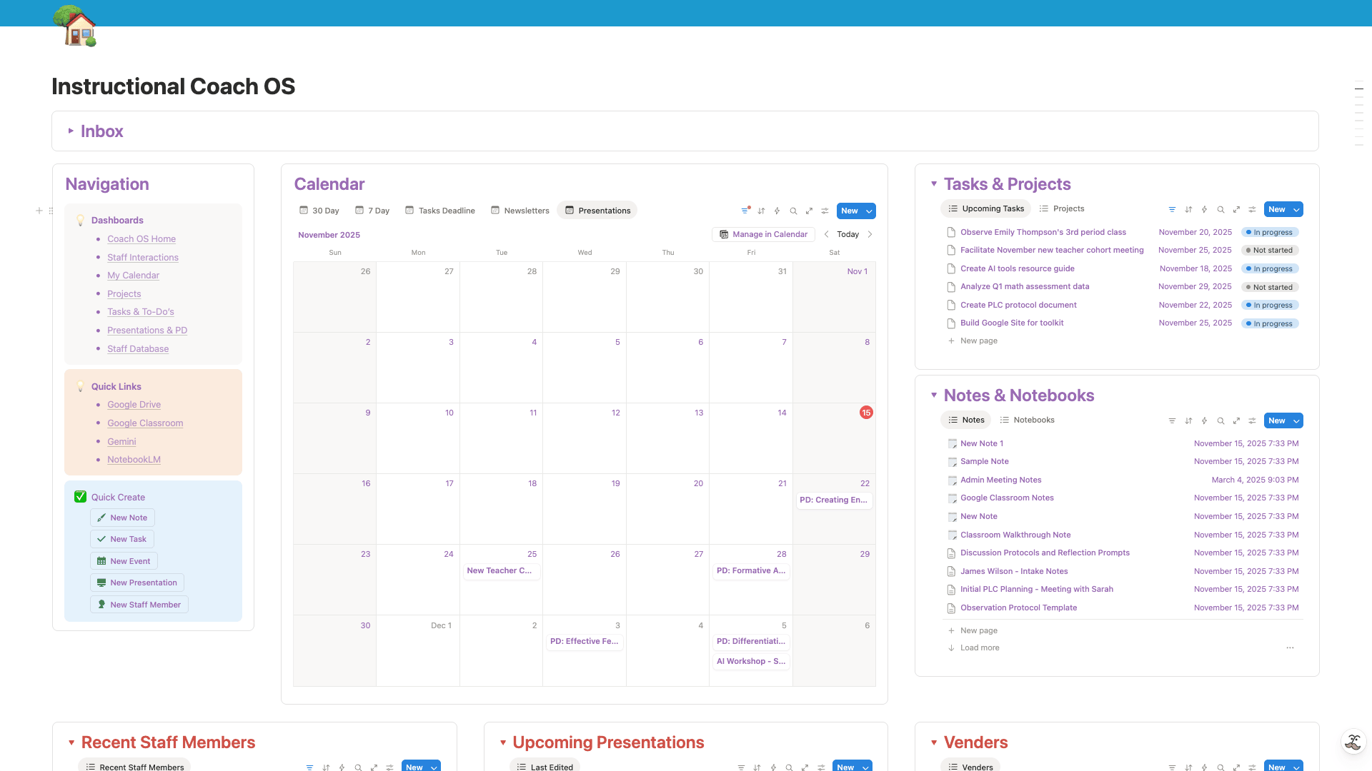 Instructional Coach OS Notion Template