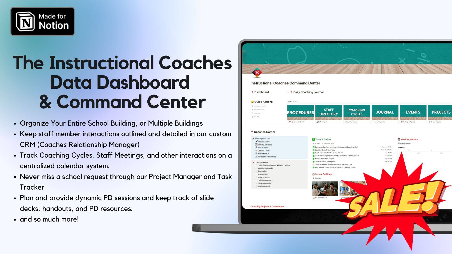 Instructional Coaches Data Dashboard & Command Center