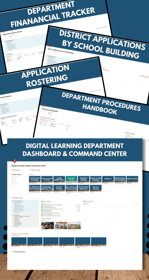 Digital Learning Leader: Command Center and Department Dashboard