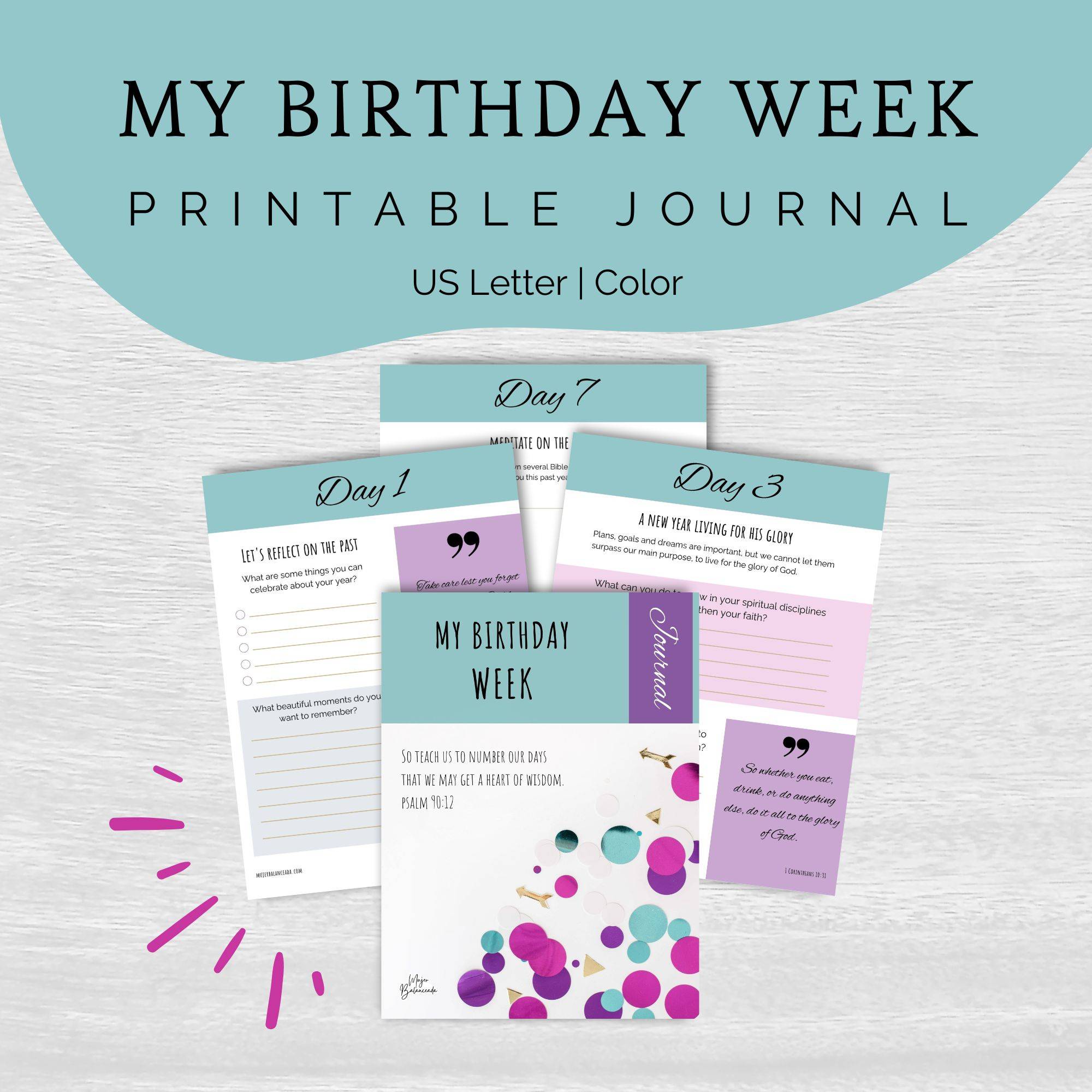 My Birthday Week Journal