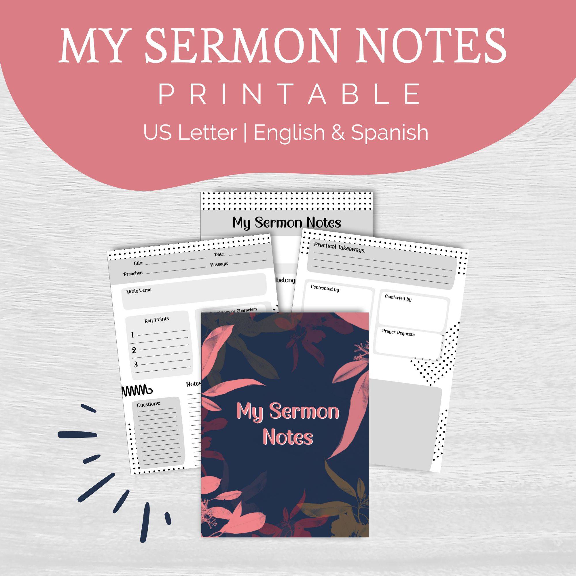 My Sermon Notes Printable Journal