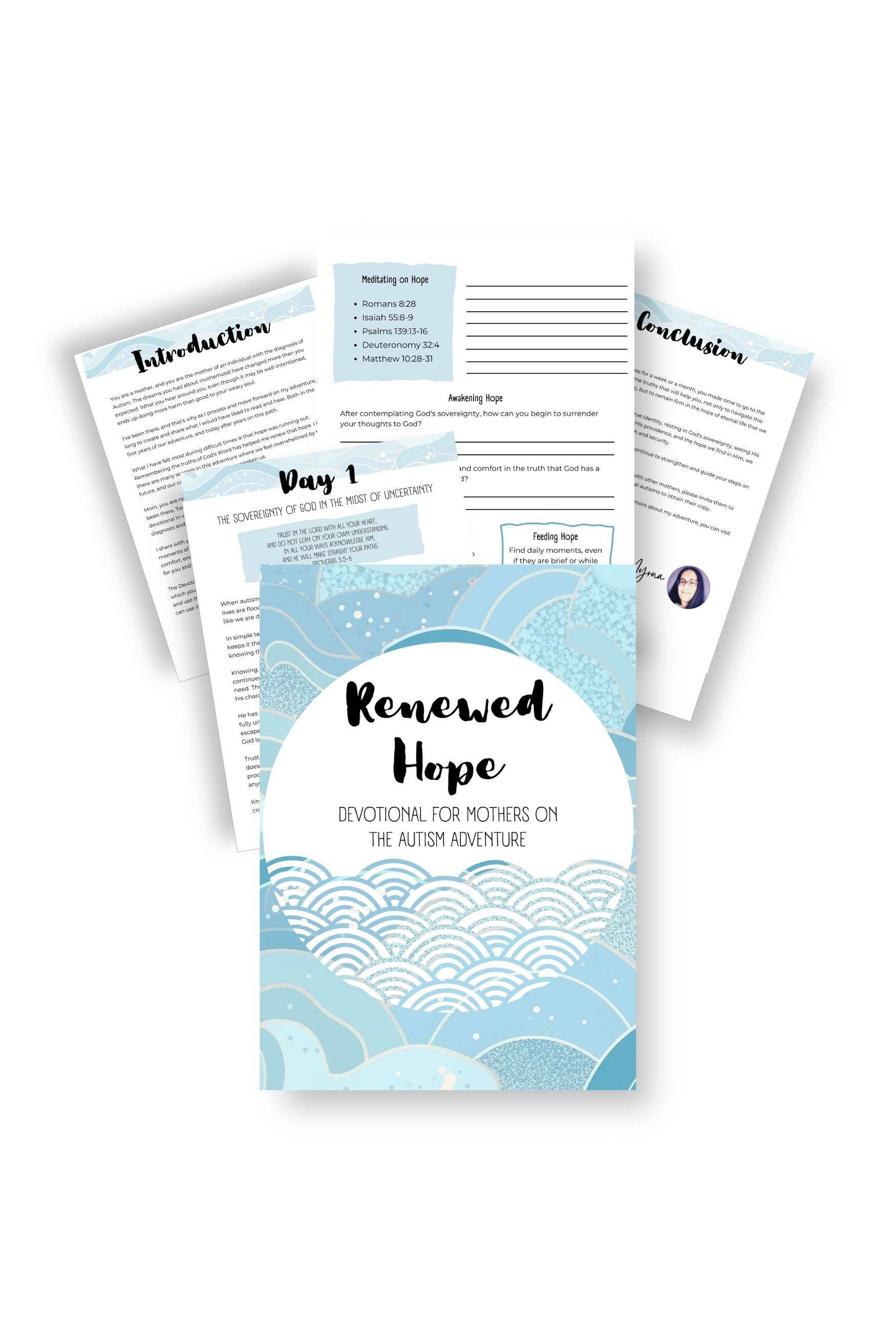 mockup of the five devotionals for women that are mothers on the autism journey