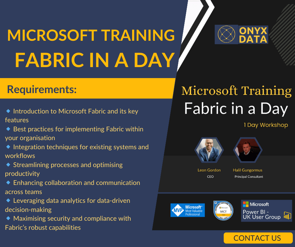 Microsoft fabric training in a day