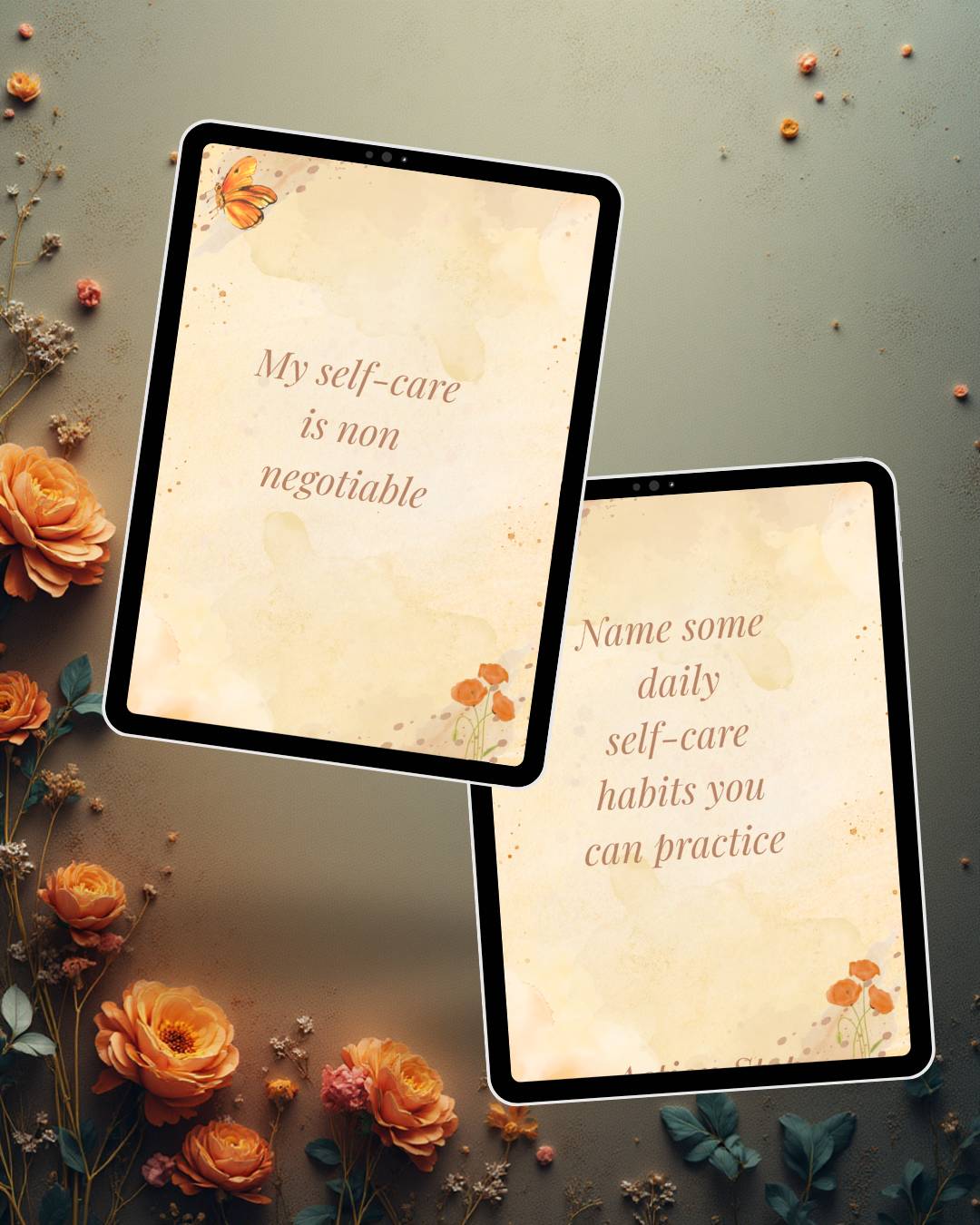 Woman looking at her phone at a cafe table