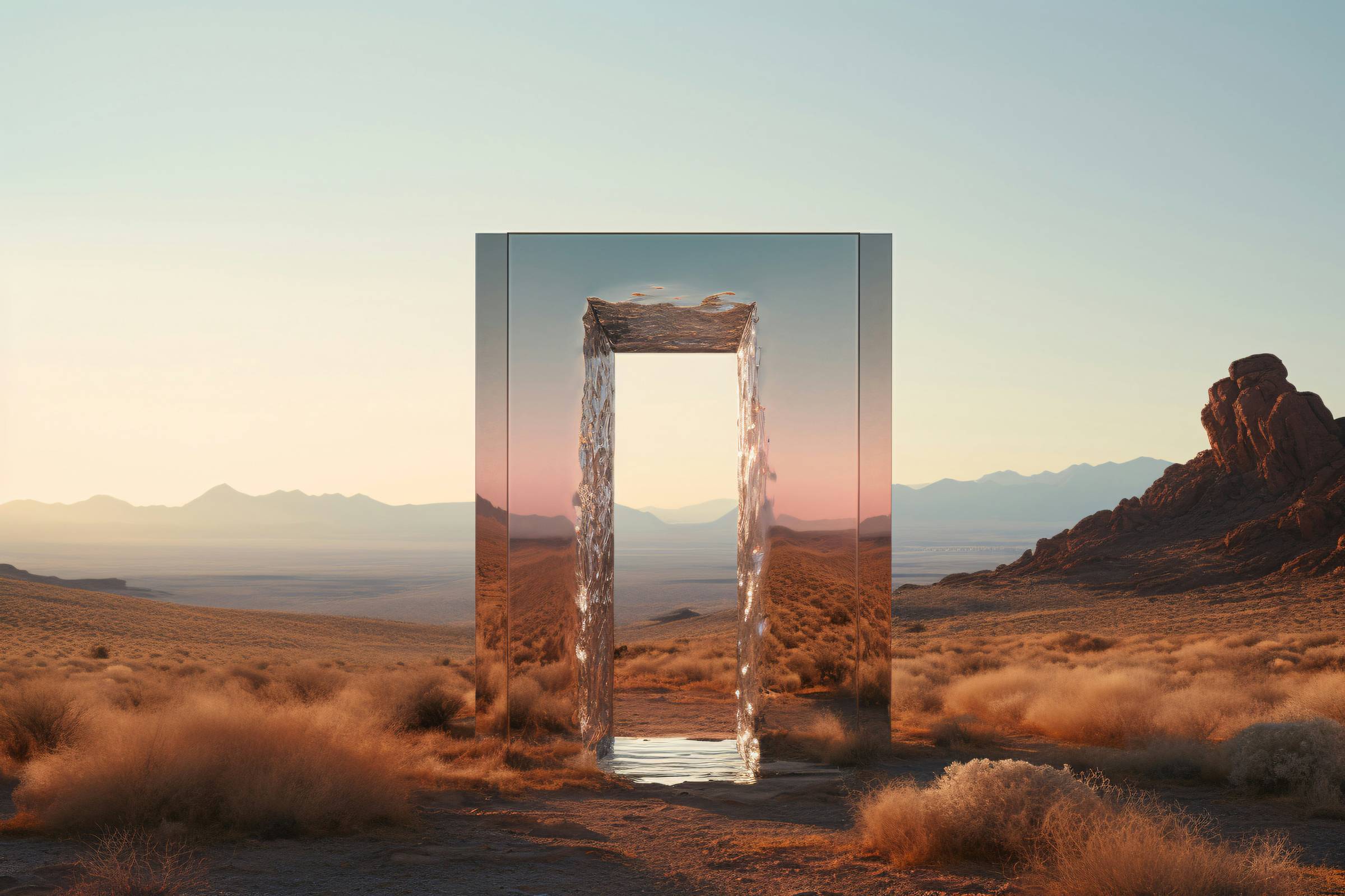 Threshold in desert landscape
