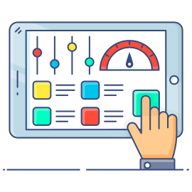 A Dashboard with Analytics and Buttons