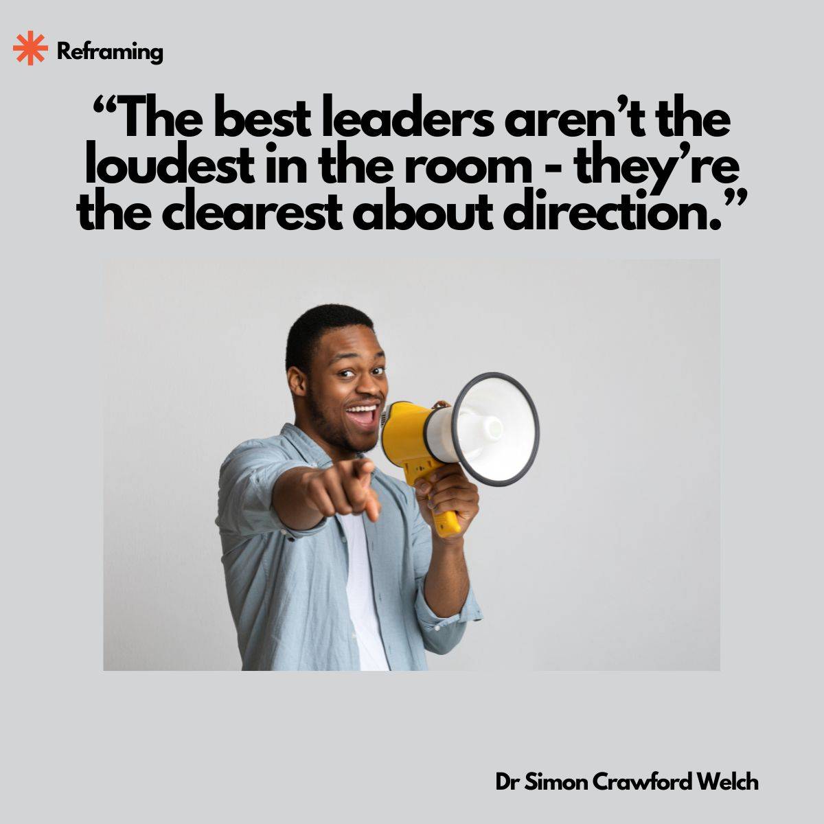 Man with a megaphone.