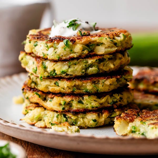 Zucchini fritters stack