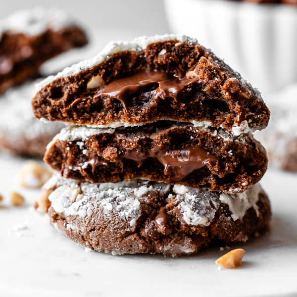 nutella crinkle cookies